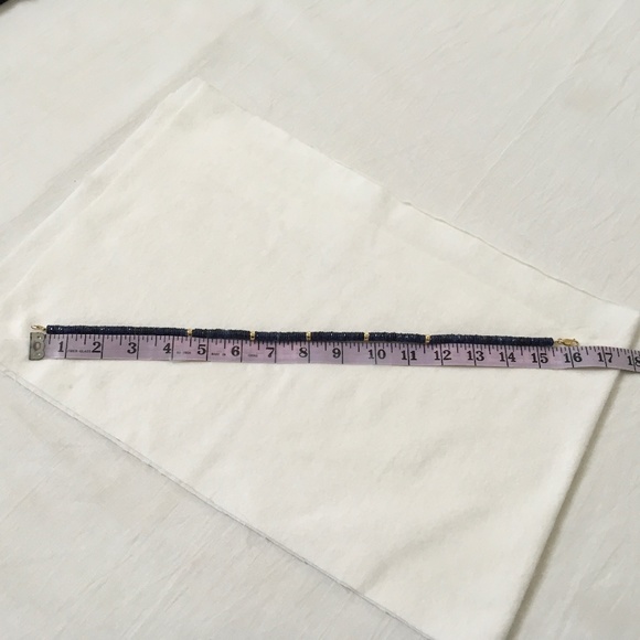 Genuine Blue Sapphire 14k Yellow Gold Bead Strand  Choker Necklace - Picture 9 of 15